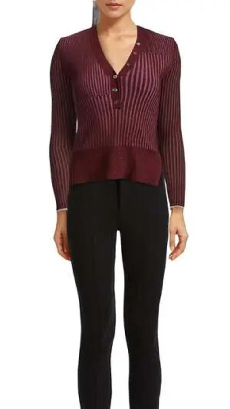 Jonathan Simkhai  memphis henley top in mulberry